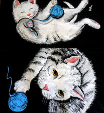 Kitten Shaped Pillow Fabric Cushion Makes BIG pillows to Love Cats Artwork