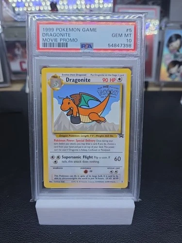 1999 Pokemon the First Movie Dragonite #5 WB Stamped Black Star Promo PSA 10 💎