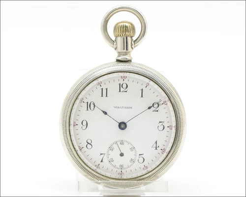 Antique c. 1905 Waltham Grade No. 1 18s 7j Pocket Watch Fahys Ore Silver Case