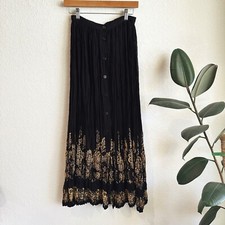 Womens Sheer Maxi Skirt Small Bromstick Witchcore Whimsygoth Fairy Button