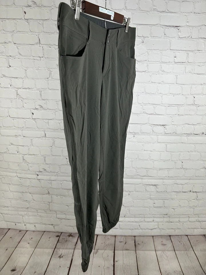 Pantalones de chándal modernos de tiro medio elásticos grises de diseño alpino para mujer talla 10 (33x28) Foto 2 de 4