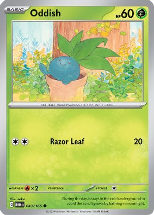 Oddish - Reverse Holofoil Pokemon 151 (43/165)