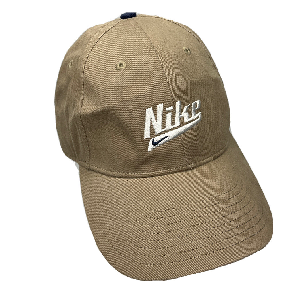 VTG Y2K Nike Baseball Cap Khaki and Green Embroidered Swoosh‎ Logo Cotton OSFA Nike Men main image 3