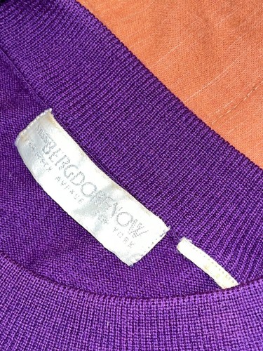 Suéter de lana merino vintage años 80 Bergdorf Goodman Italia para mujer púrpura talla M - Imagen 3 de 6