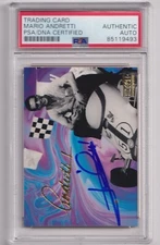 MARIO ANDRETTI 1992 Hi-Tech #10 Signed AUTO Card PSA DNA Certified F1 Racing