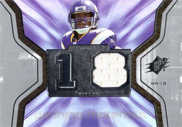 Sidney Rice relic jersey patch football card 2007 Upper Deck Materials #WMSR