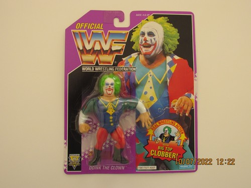 1993 WWF DOINK THE CLOWN GREEN HAIR BIG TOP CLOBBE...
