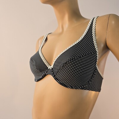Esprit Polka Dot Underwire Bikini Top Womens Swimwear Bra US Size SD 32D