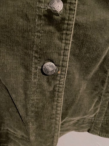 Vintage Live a Little Women Jacket XL Green Corduroy Stretch Grunge 90s Y2K READ - Picture 3 of 9