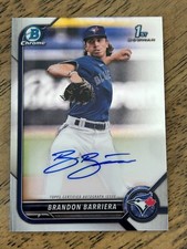 Brandon Barriera 2022 Bowman Draft Chrome 1st Rookie RC Auto #CDA-BBA Blue Jays