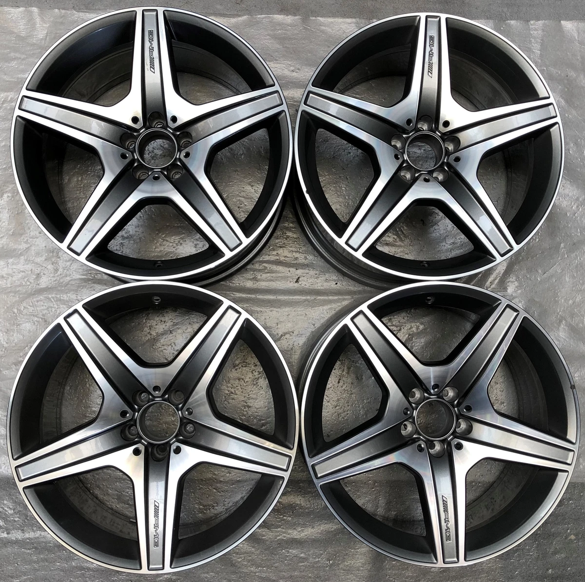 4 Orig Mercedes-Benz Alufelgen AMG 5-Speichen-Rad 9Jx19 ET27 