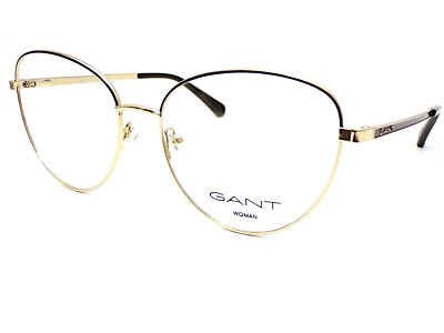 Gant Lesebrille glänzend gold schwarz Damen 56 mm Metall Lesebrille GA4127 005