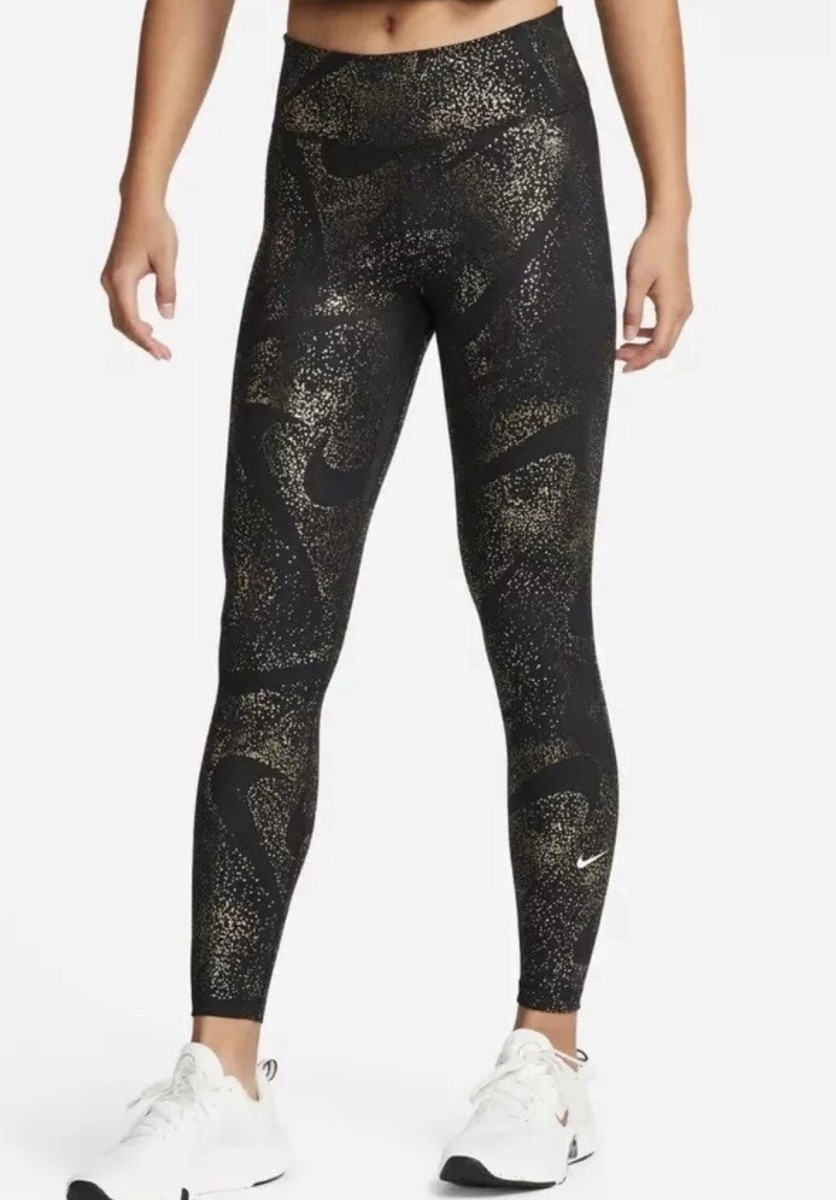 Nike Women's Icon Clash Metallic Gold Print Training Leggings DQ6308-010 Sz  XXL for sale online | eBay