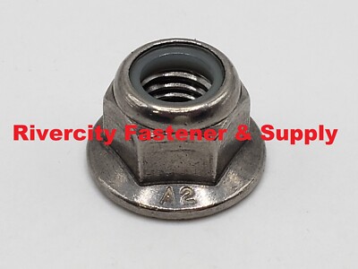 (10) M12-1.75 Flange Stop Lock Nut Nylon Insert Stainless DIN 6926  12mm x 1.75