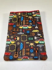 Book Sleeve Handmade Padded Fabric Book Cover 8"x6" Friends Central Perk Print
