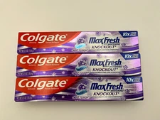 3 NEW Colgate MaxFresh w/whitening toothpaste knockout mint fusion 2.5 oz ea