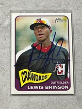 2014 Topps Heritage Lewis Brinson Minors RC On Card Auto #62 Marlins Giants