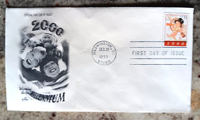 WELCOME TO THE NEW MILLENIUM NEW YEARS BABY 1999 ARTCRAFT CACHET FDC UNADDR
