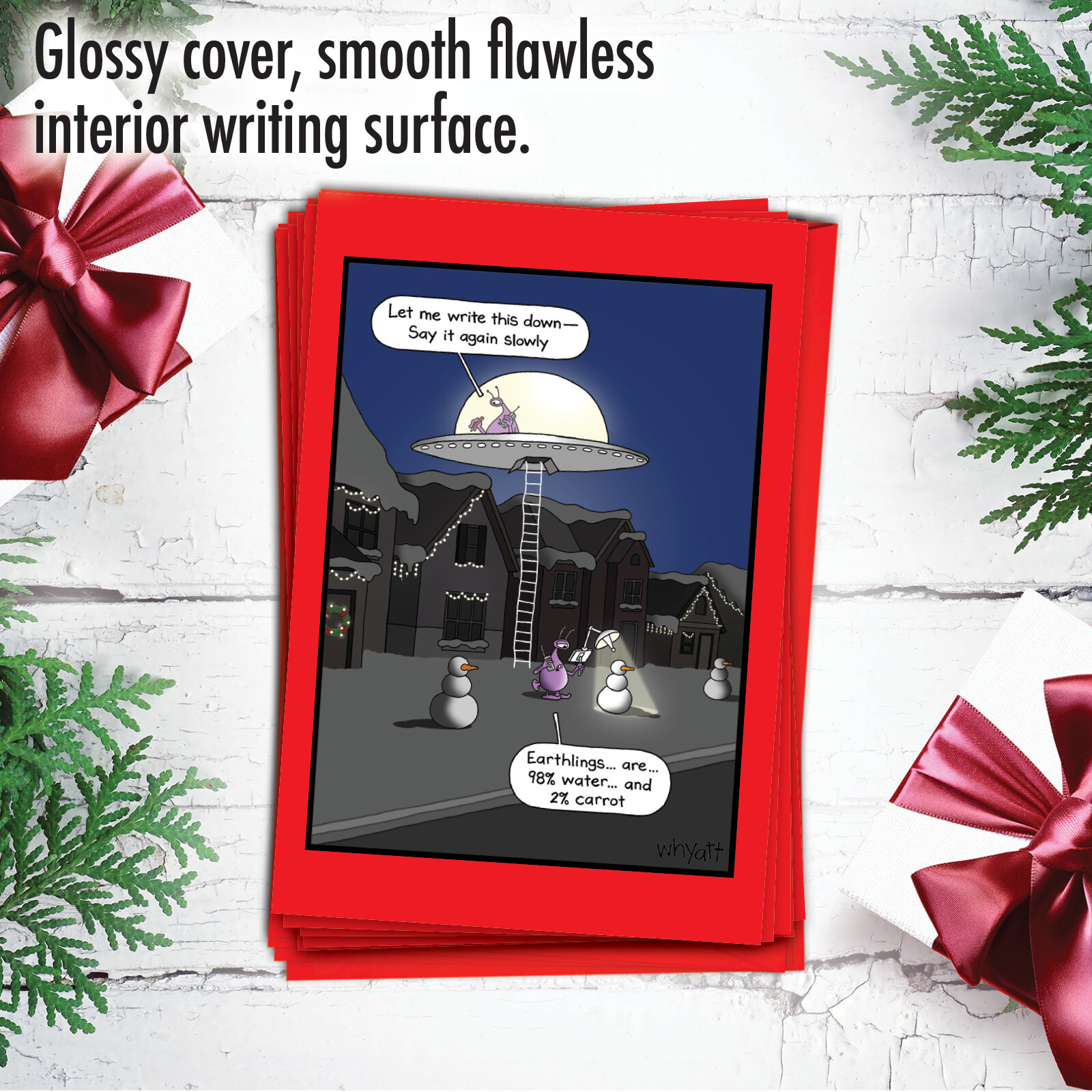 12 Funny Christmas Cards (1 Design) Xmas Holiday - Alien Analysis ...