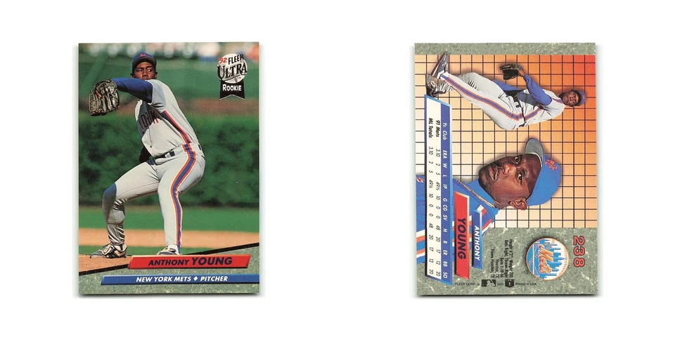Anthony Young Rookie 1992 Fleer Ultra #238 New York Mets Baseball Card NM - Image 3 of 3