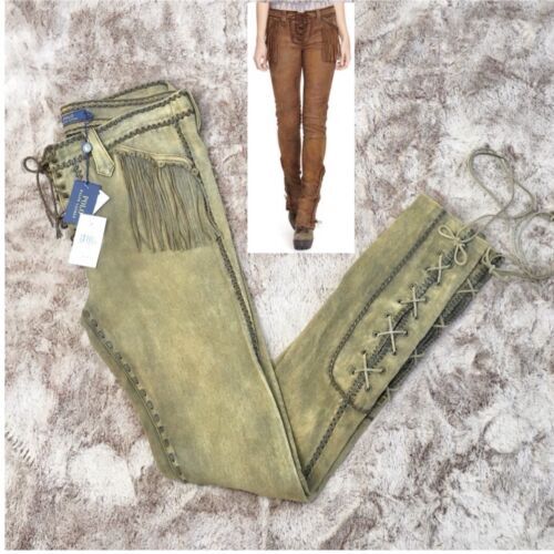 Polo Ralph Lauren Skinny Denim Pants Jeans Damage Repair Button  