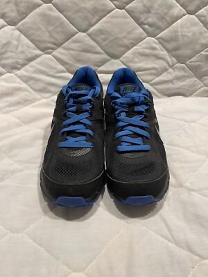NIKE AIR MAX DEFY RN 599343-004 BLACK/METALLIC SILVER-PRZ BLUE 7.5