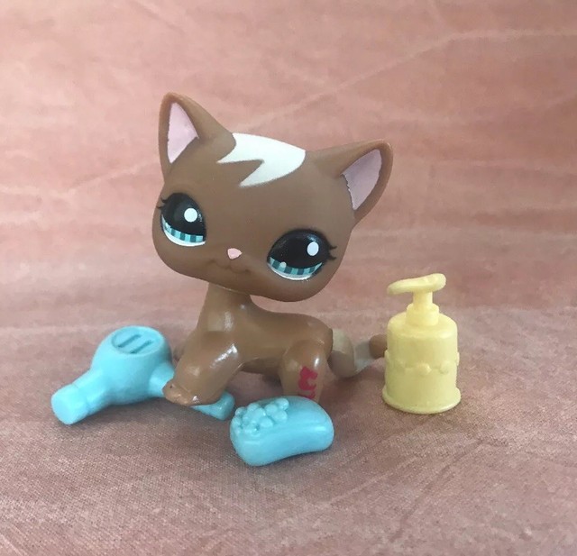 AUTHENTIC Littlest Pet Shop LPS Mocha SWIRL Short Hair Cat #1170 Great