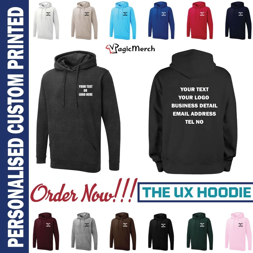 Personalised Custom Printed Uneek The UX Hoodie Your Text Logo Stag Hen Party
Opens in a new window