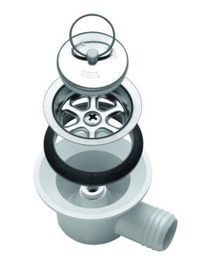 Wasserabfluss Siphon Spüle Stöpsel Ablauf 90° 19mm Waschbecken Camping Reisemobi