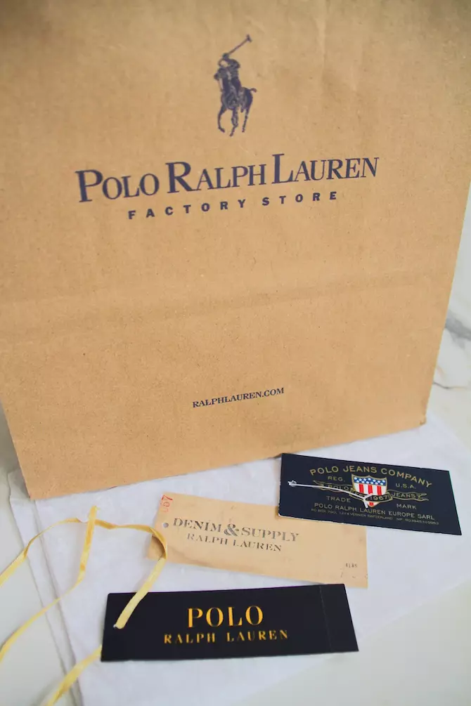 RALPH LAUREN Paper Carrier Gift Bag Shopping present wrapping set Christmas
