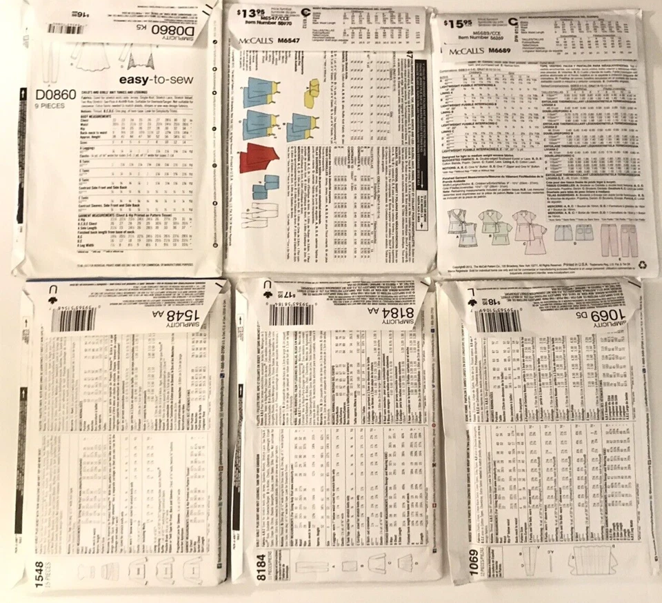 NEW 6 Girls/Misses Sewing Patterns SIMPLICITY AND MCCALLS - Image 2 of 4