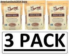 3 PACK - Bob's Red Mill High Fiber Wheat Bran 8 oz  Total 24 oz 