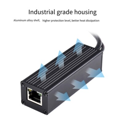 Gigabit Ethernet PoE Splitter, 5V 5A Ethernet Adapter Support 10/100/1000Mbps