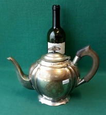 ANTICA TEIERA INGLESE SHEFFIELD  DELL'800 IN OTTONE PLACCATO ARGENTO. BBB56