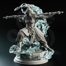 Kitarlia Water Genasi Elements Monk Fighter Rogue Miniature | D&D DnD