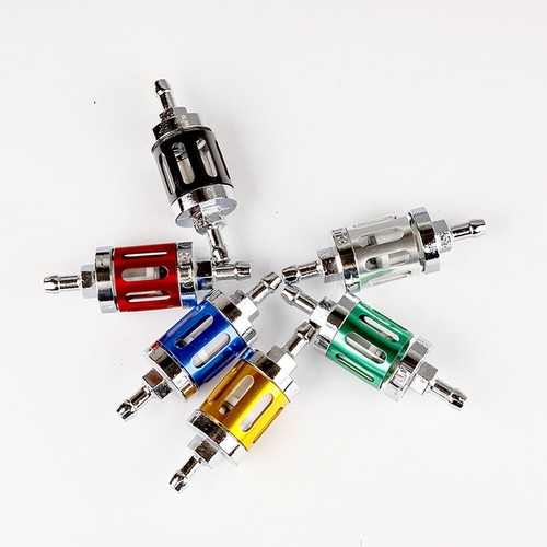 8mm Fuel Hose CNC Glass Motorcycle Gas Fuel Gasoline Oil Filters Kit Universal - Picture 3 of 17