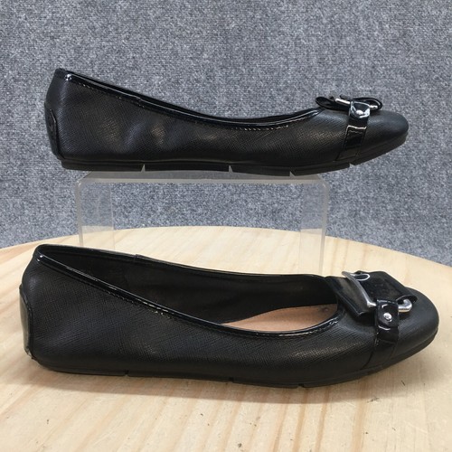 Christian Siriano Shoes Womens 10 Casual Slip On Ballet Flats Black Faux Leather - Picture 2 of 11