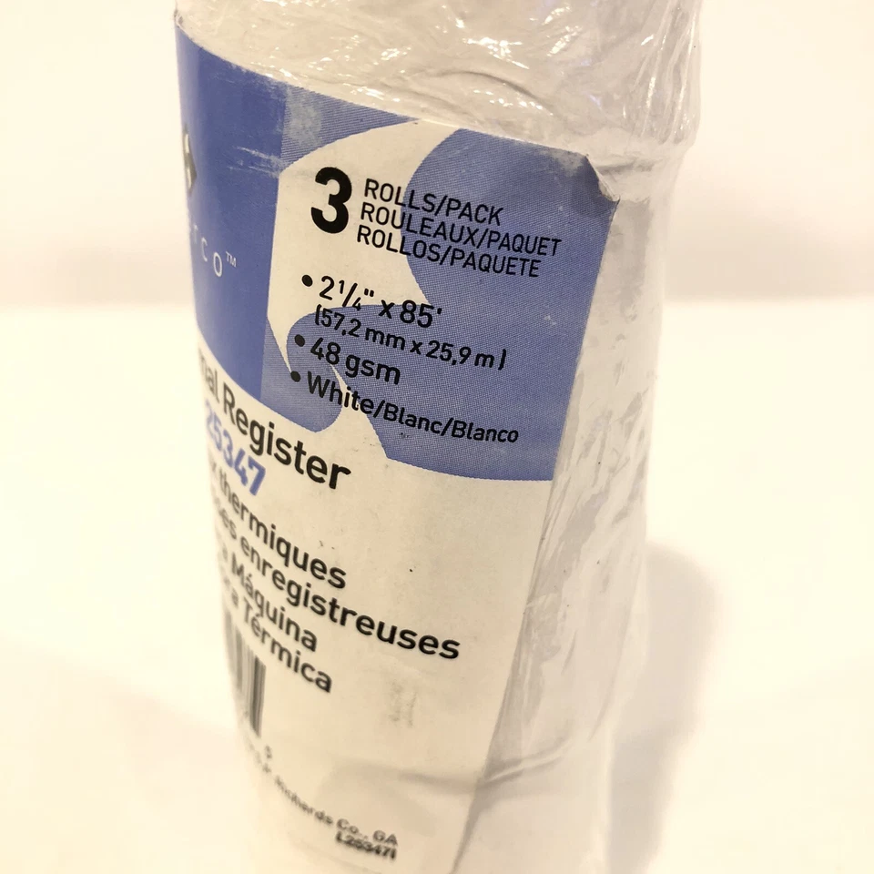 SPARCO ТЕРМОПРИНТЕР РЕГИСТР РУЛОНОВ #25347 белый 2 1/4 «x 85' совершенно новый запечатанный - Изображение 3 из 4