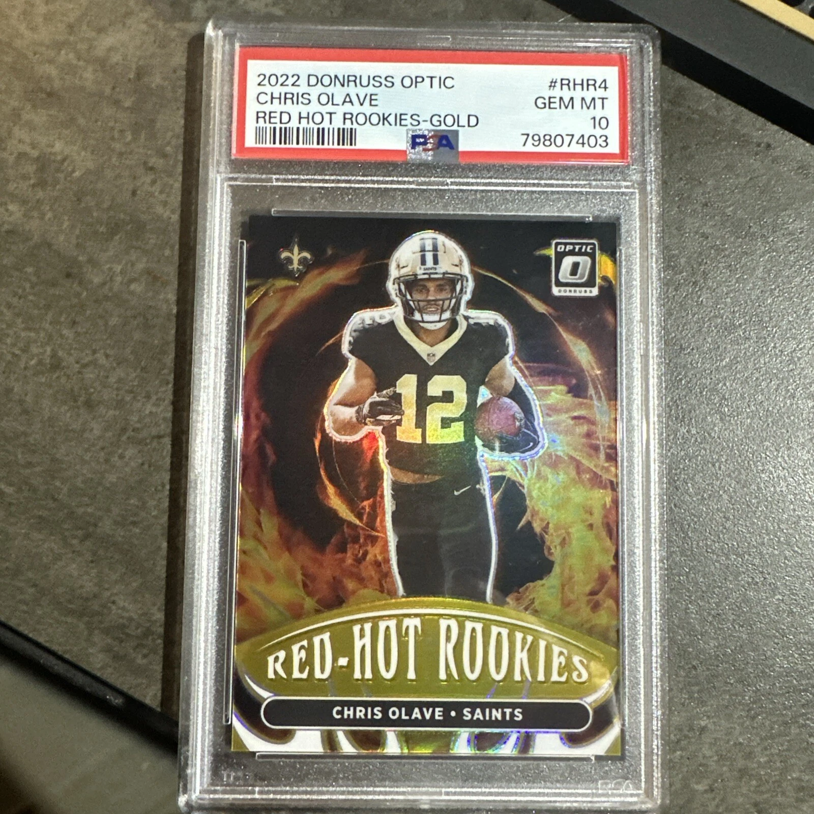 Chris Olave Panini Donruss Optic Red Hot Rookies #RHR4 Gold