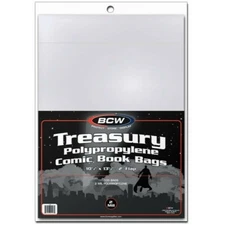 BCW Treasury Poly PP Polypropylene Comic Book Bags 100 10.5X13.5 2 Mil Holders