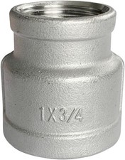 1" x 3/4" Reducing Coupling,NPT Female Threaded Cast Pipe x 3/4", Silver 