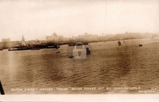 Battleship Maine Towed By Armored Tugboat USS Osceola RPPC Photo Postcard COPY