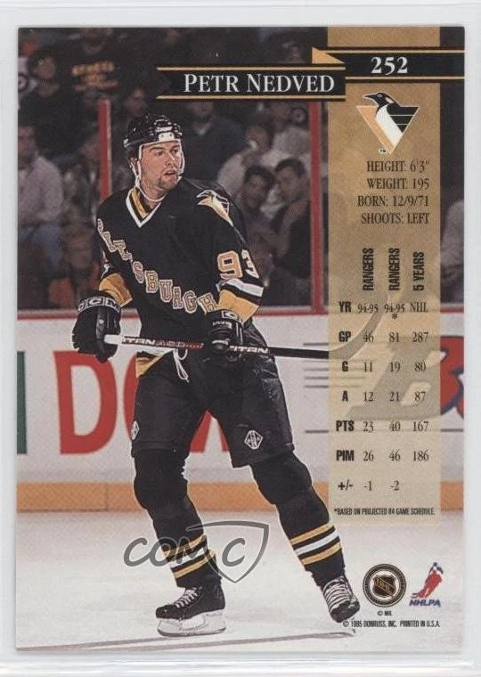 1995-96 Donruss Petr Nedved #252 - Image 2 of 2