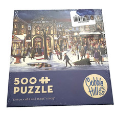 NEW Cobble Hill H Hargrove TIS THE SEASON 500 Pc Puzzle Christmas Village Shops