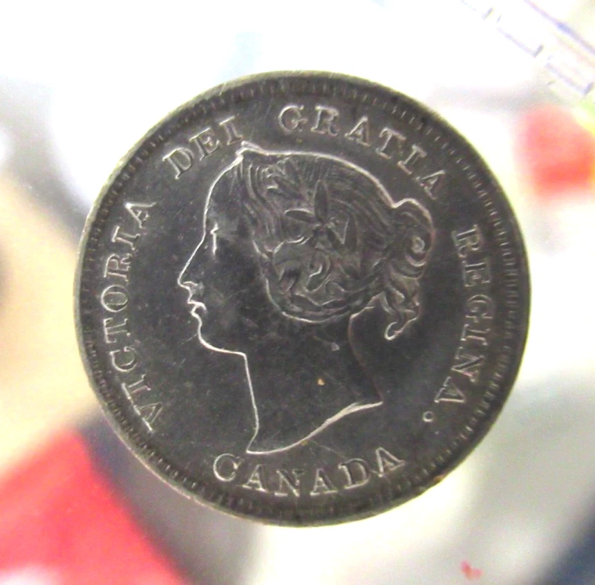 1899 Canada 5 Cents Silver Coin, ABOUT UNC. Grade - Image 4 of 4