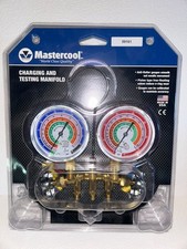 Mastercool 59161 Heavy Duty Brass Manifold Gauges W Hoses-new In Orig Packag