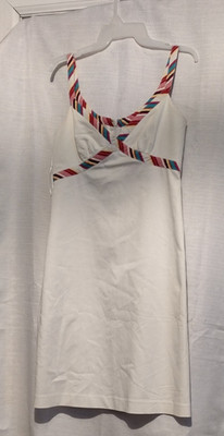 Tocca Dress Womens Midi white/Multi Colored Corset Style Sleeveless dress