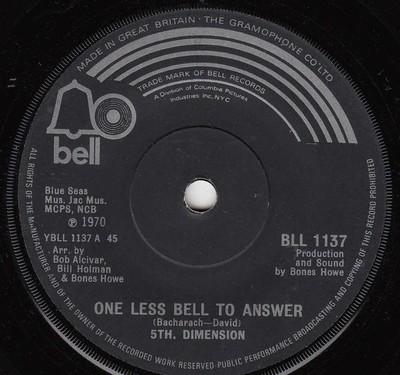 The Fifth Dimension - One Less Bell To Answer (7'', Single)