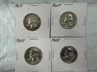 Four (4) Washington Silver Quarters 1961, 1962, 1963, 1964 Denver Uncirculated