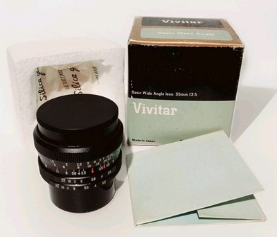 VIVITAR WIDE-ANGLE LENS 35mm f/3.5 ~ COMPATIBLE T SYSTEM ~ NEW IN BOX ~ NOS ~